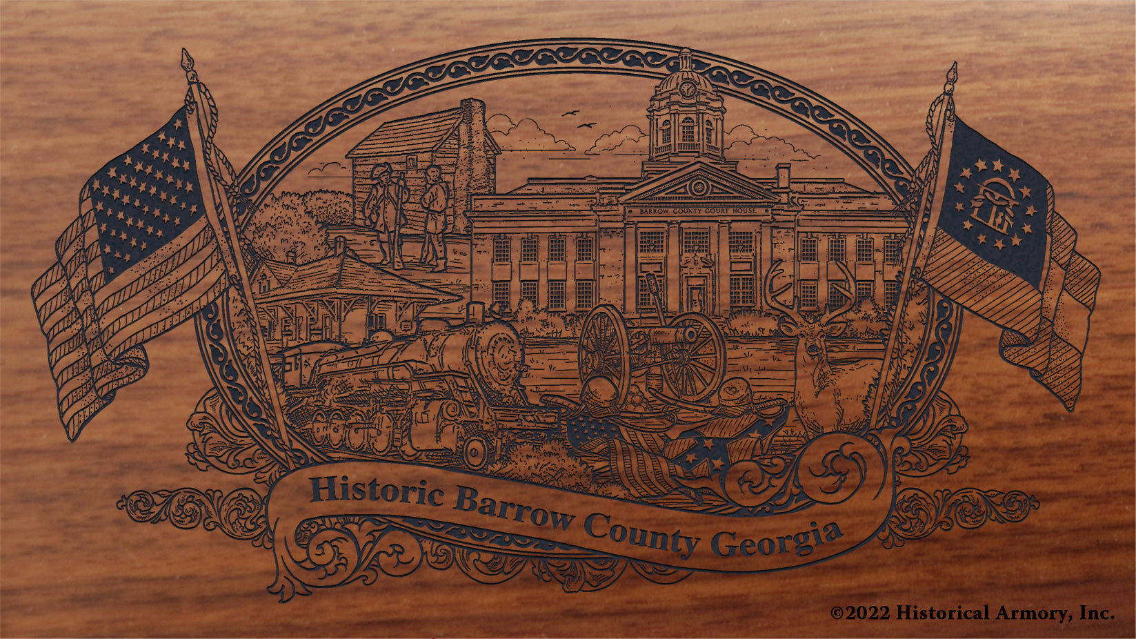 Barrow County Georgia Engraved Rifle Historical Armory