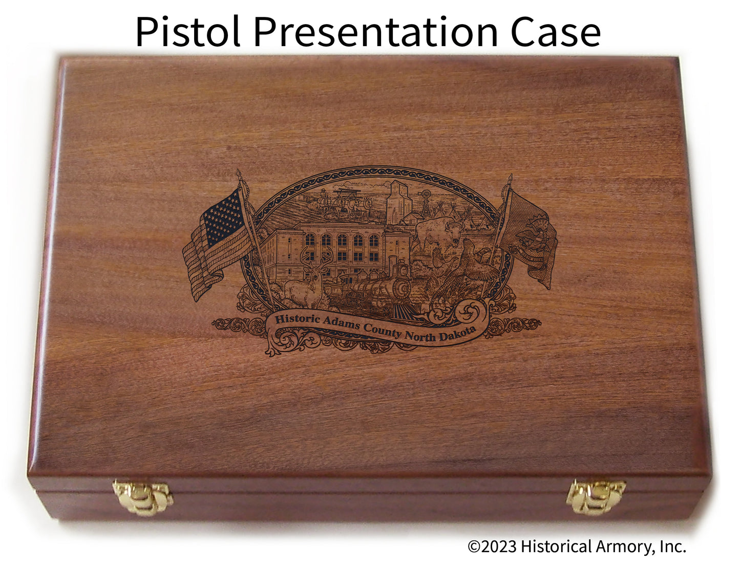 Adams County North Dakota Engraved .45 Auto Ruger 1911 Presentation Case