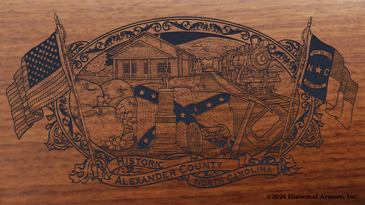 Alexander County North Carolina Engraved Rifle Buttstock