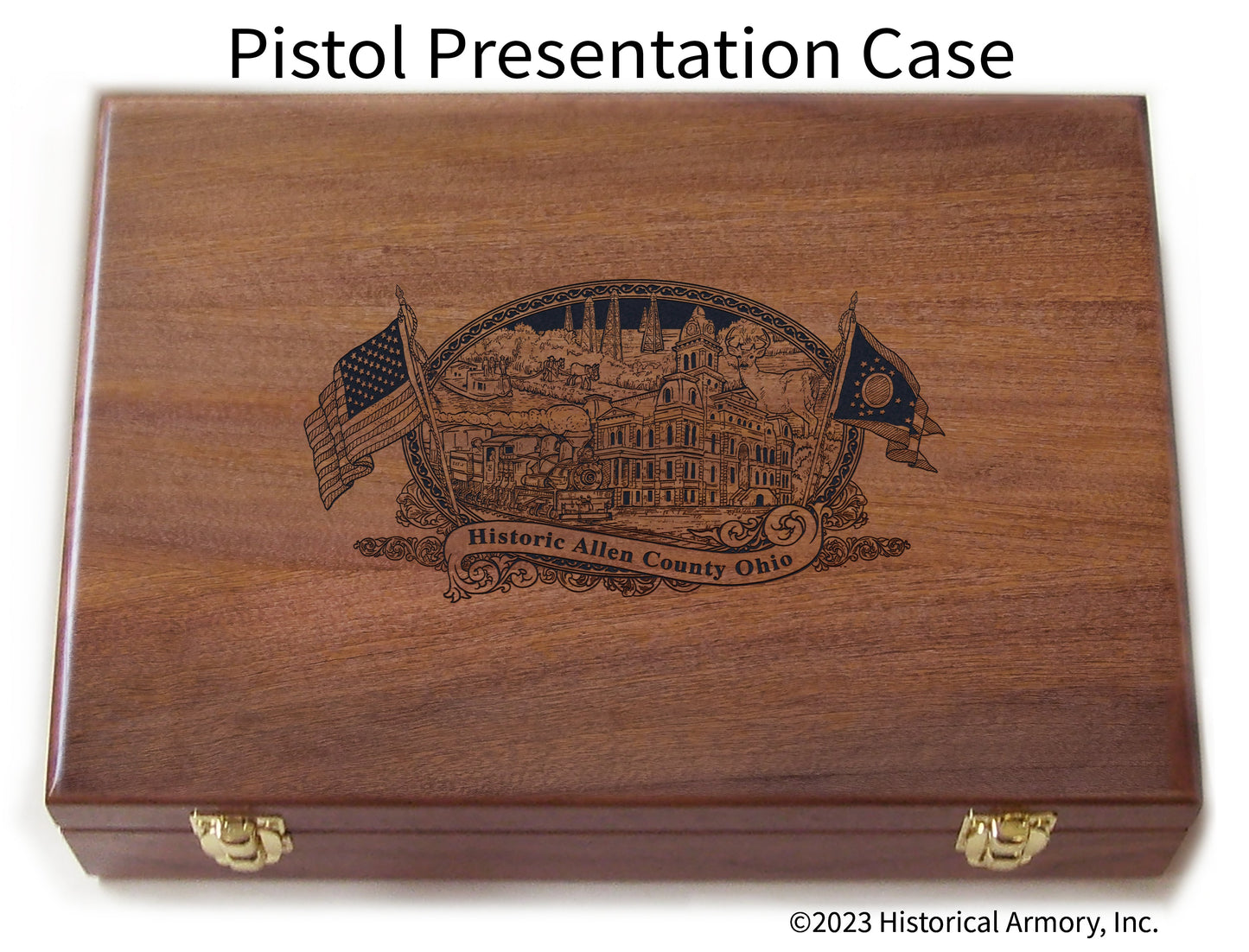 Allen County Ohio Engraved .45 Auto Ruger 1911 Presentation Case