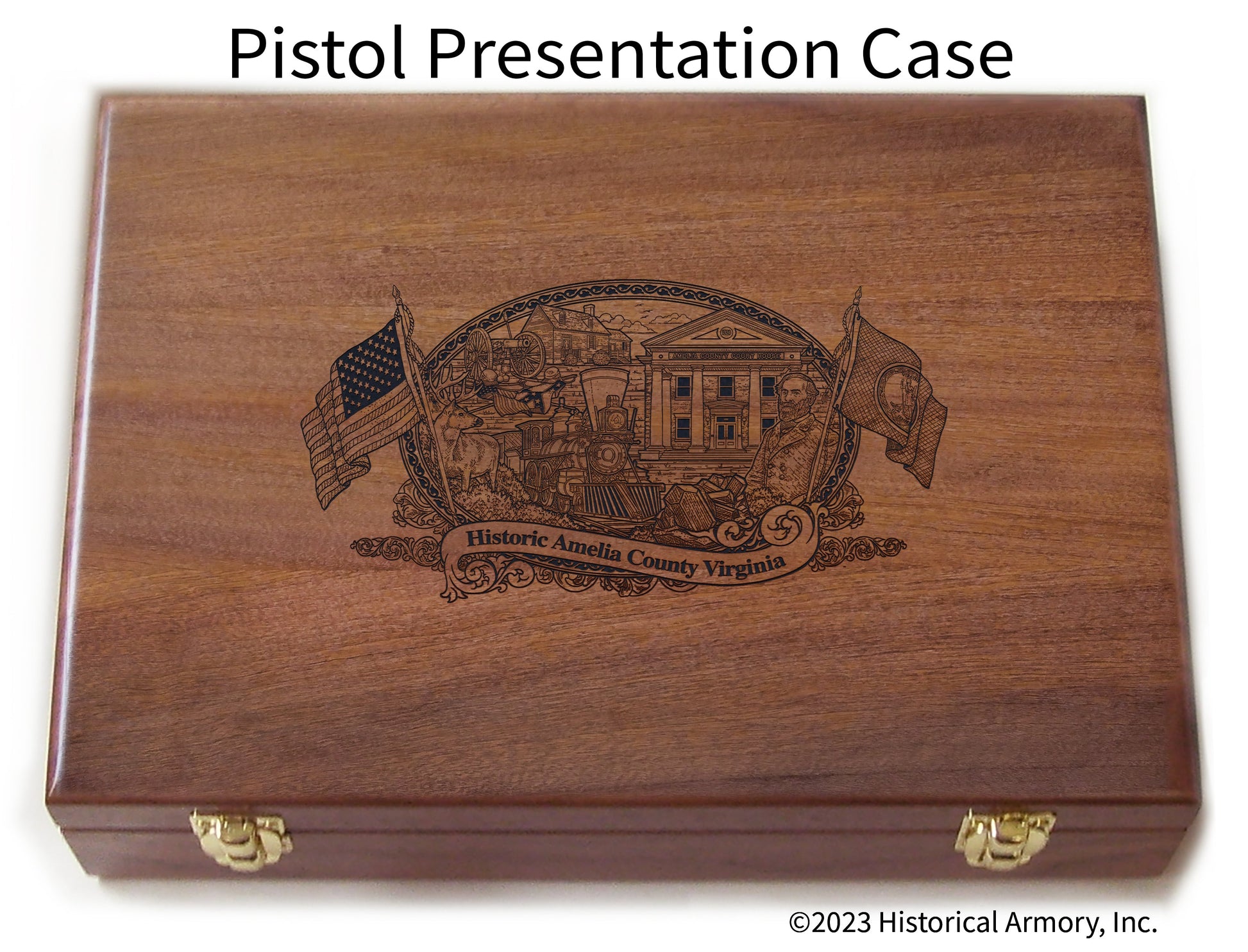 Amelia County Virginia Engraved .45 Auto Ruger 1911 Presentation Case