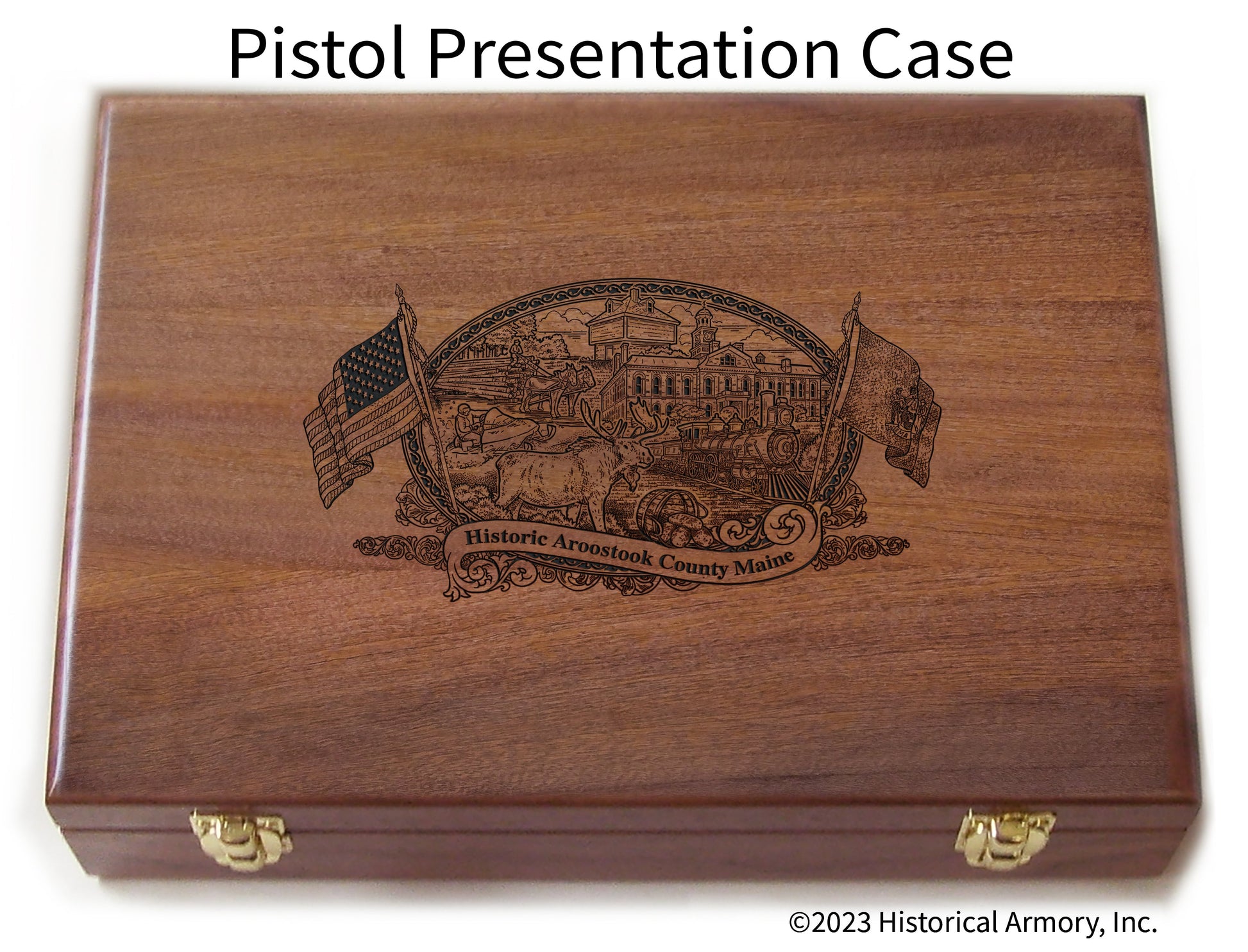 Aroostook County Maine Engraved .45 Auto Ruger 1911 Presentation Case