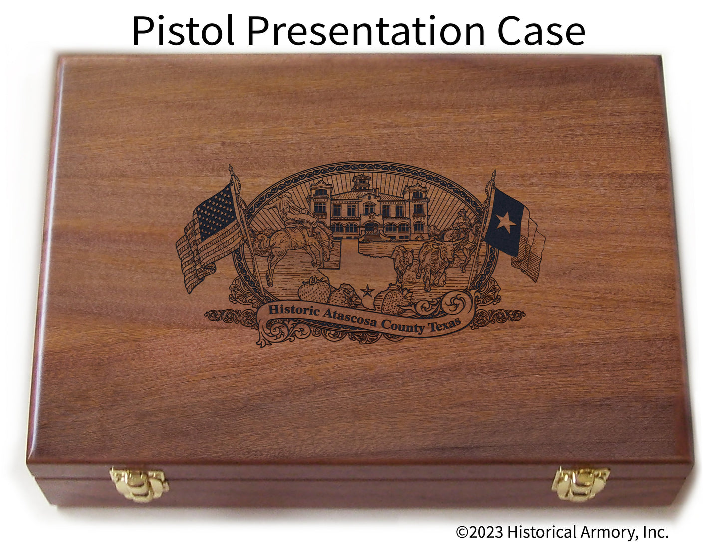 Atascosa County Texas Engraved .45 Auto Ruger 1911 Presentation Case