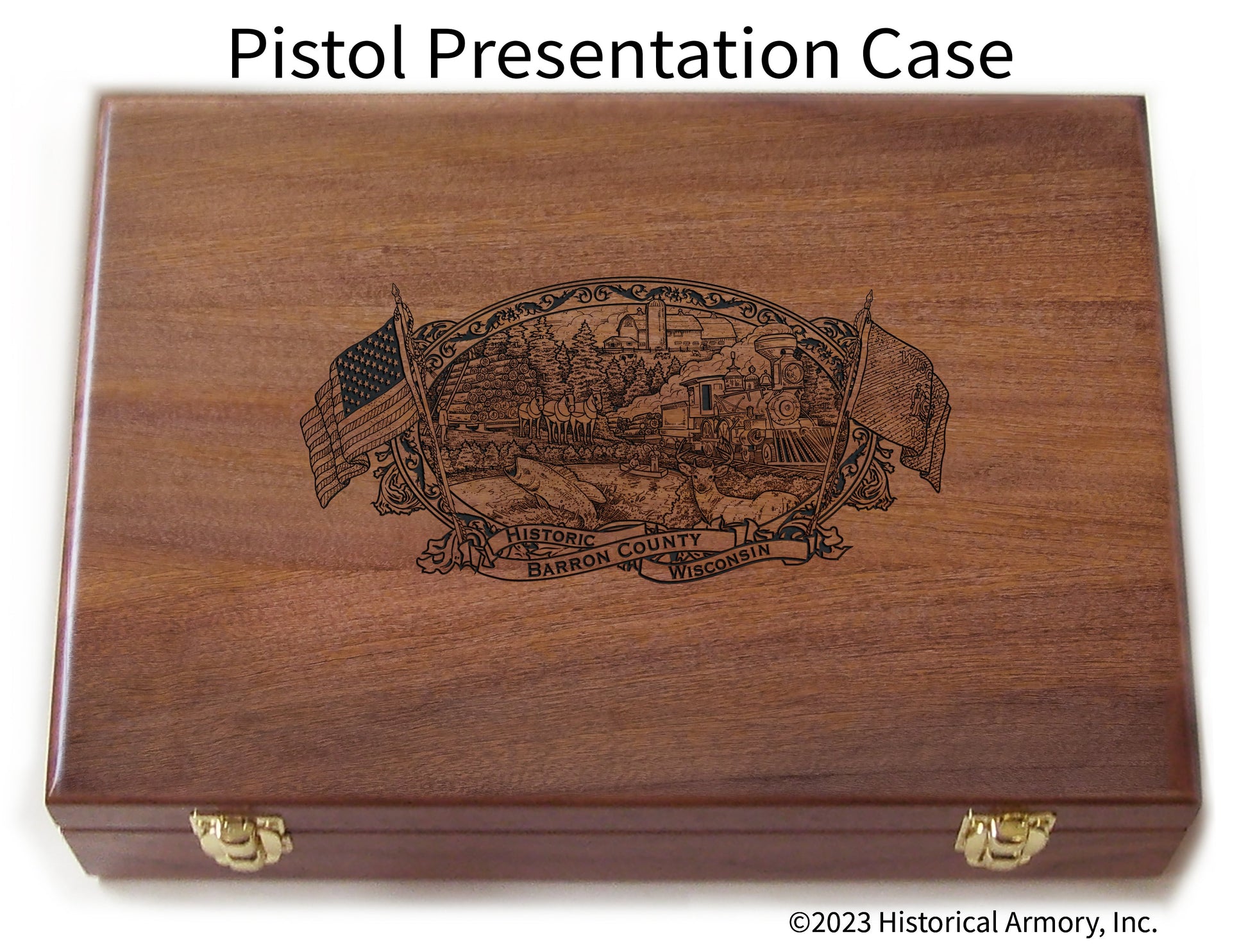 Barron County Wisconsin Engraved .45 Auto Ruger 1911 Presentation Case