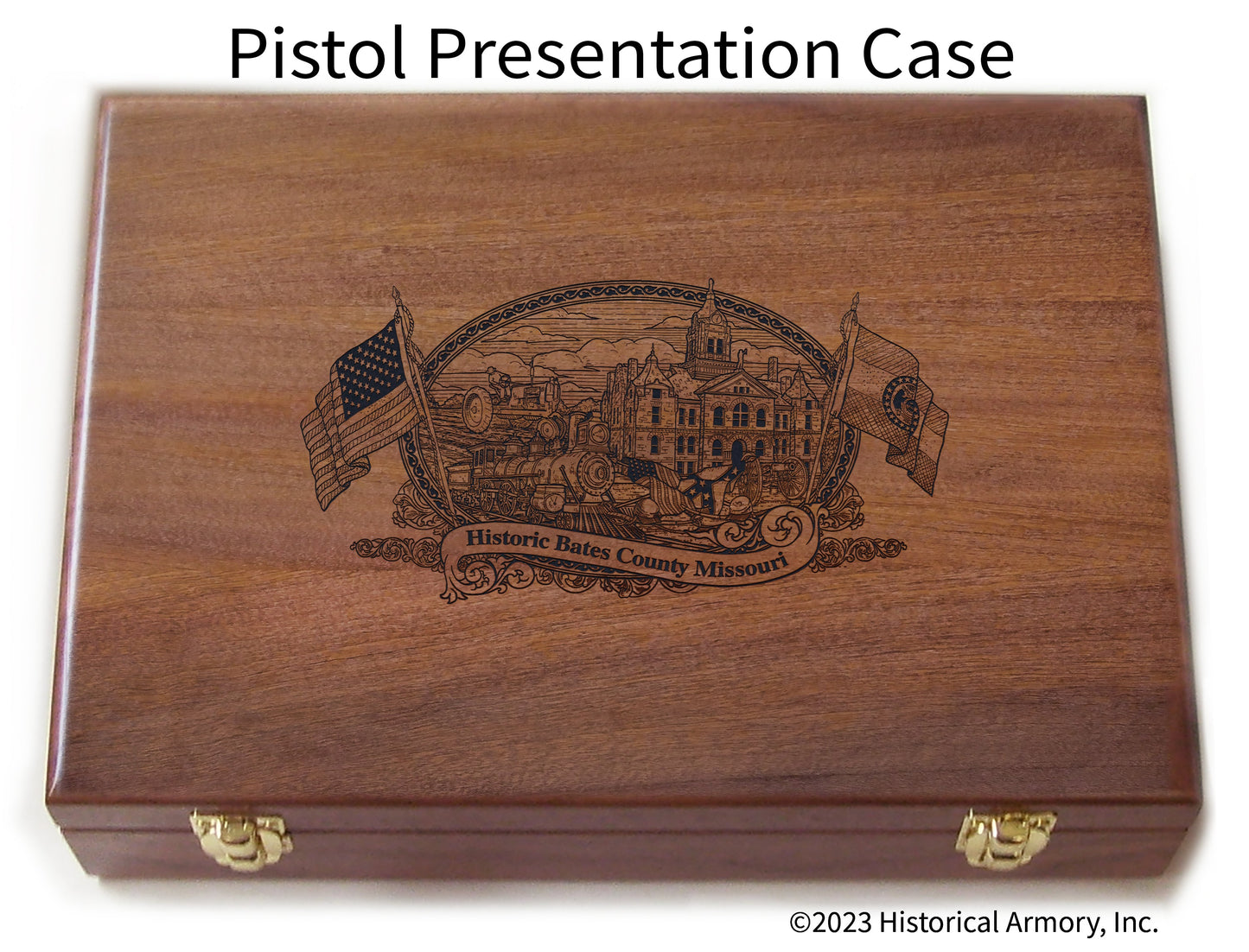 Bates County Missouri Engraved .45 Auto Ruger 1911 Presentation Case