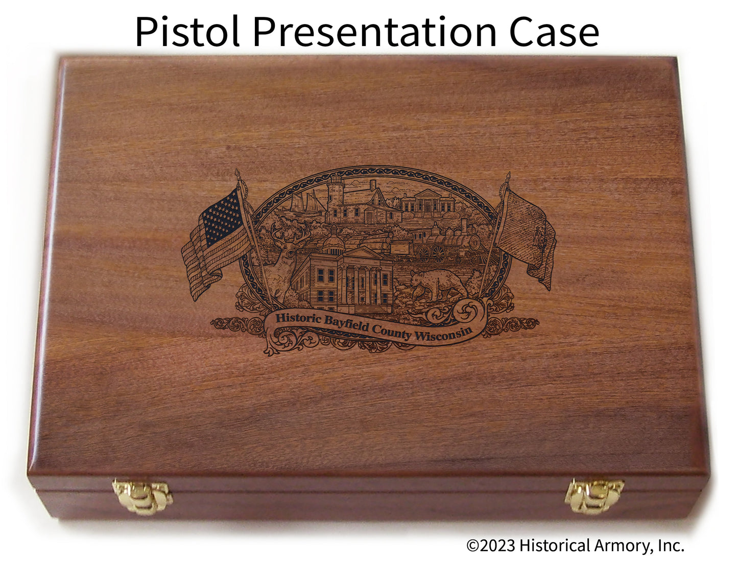 Bayfield County Wisconsin Engraved .45 Auto Ruger 1911 Presentation Case