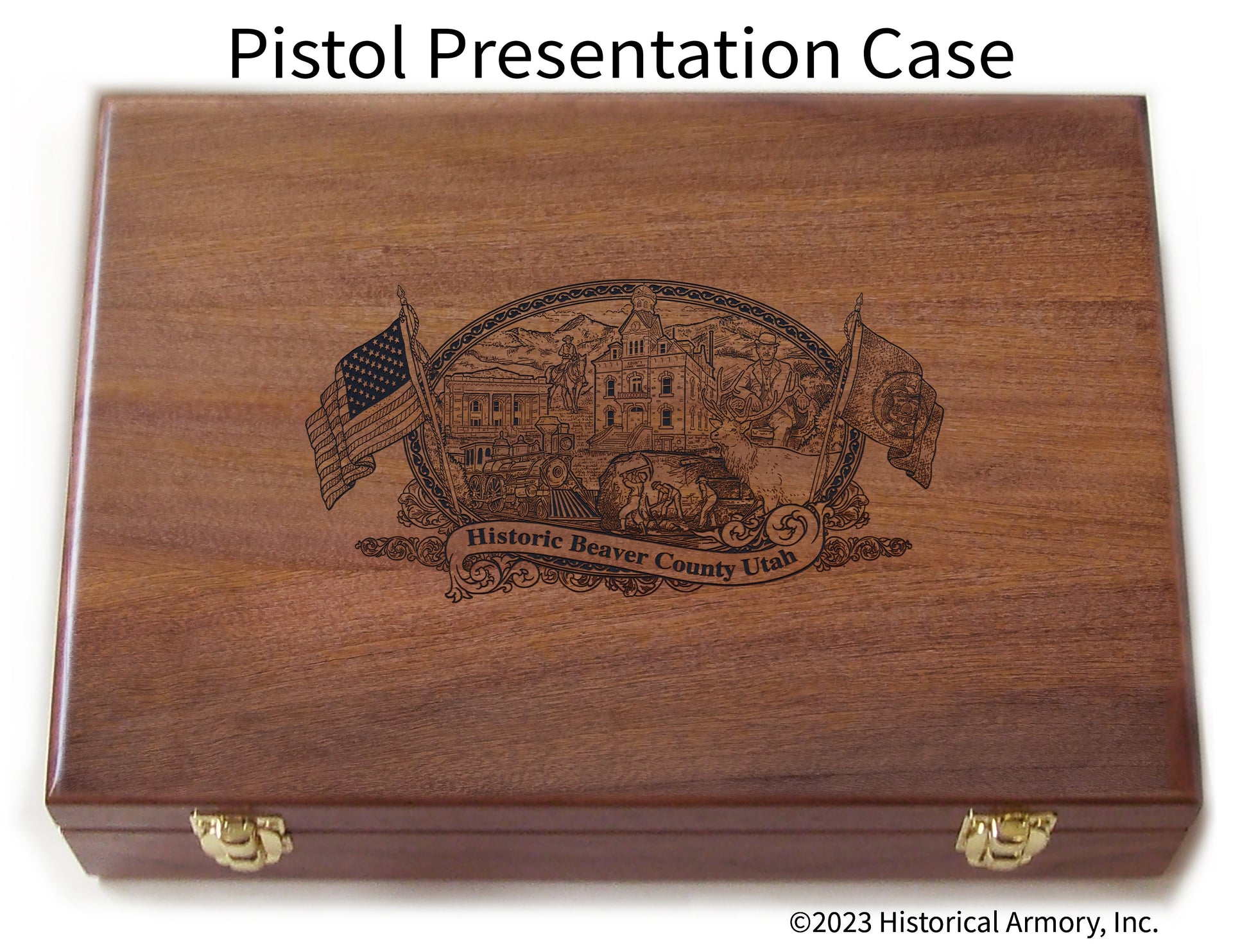 Beaver County Utah Engraved .45 Auto Ruger 1911 Presentation Case