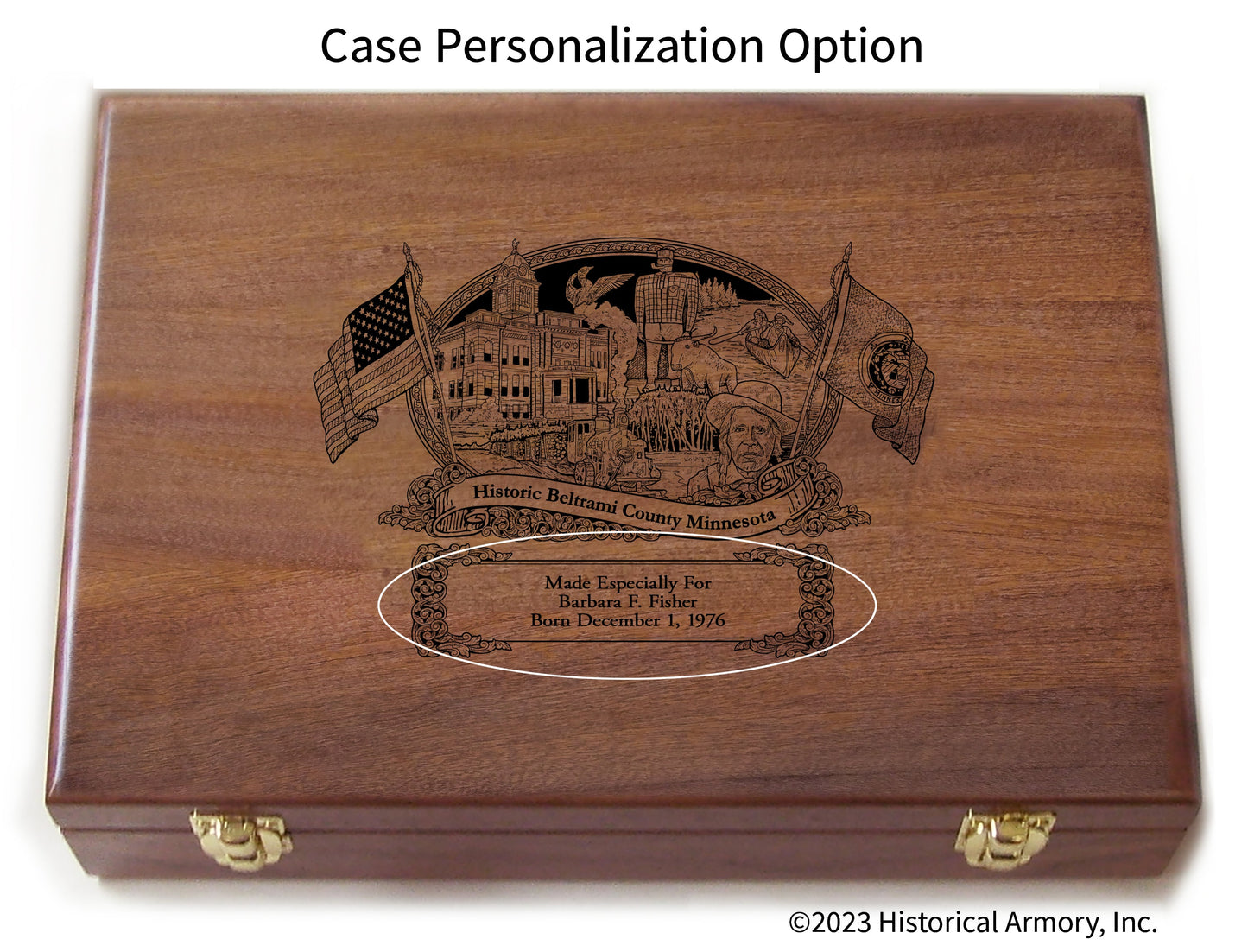 Beltrami County Minnesota Engraved .45 Auto Ruger 1911 Presentation Case