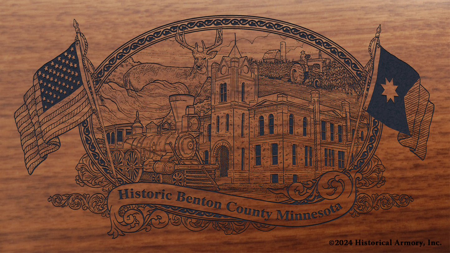 Benton County Minnesota Engraved Rifle Buttstock