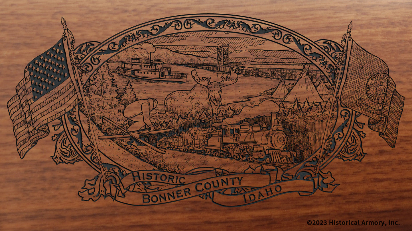 Bonner County Idaho Engraved Rifle