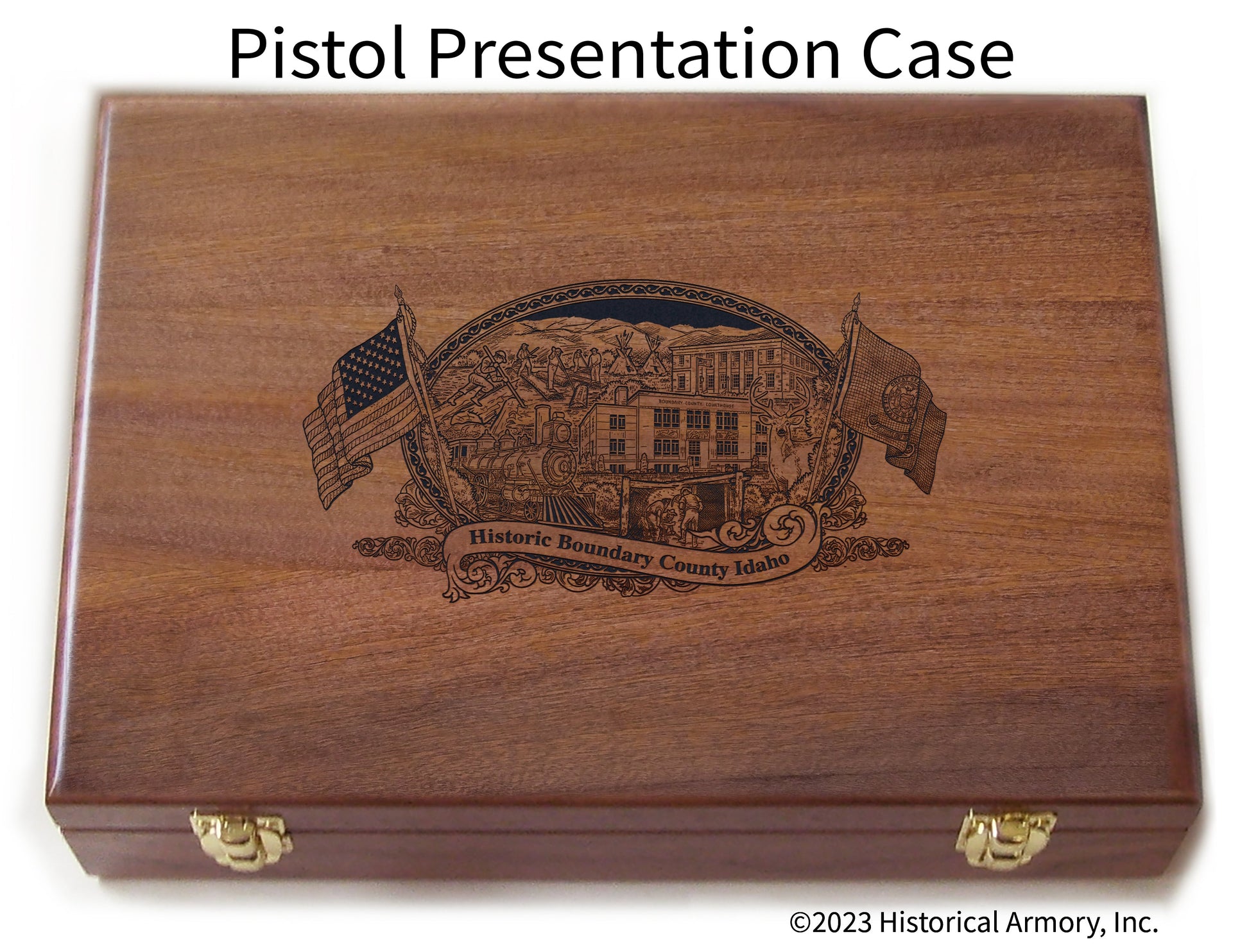 Boundary County Idaho Engraved .45 Auto Ruger 1911 Presentation Case