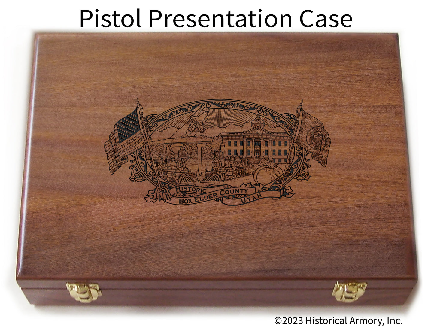 Box Elder County Utah Engraved .45 Auto Ruger 1911 Presentation Case