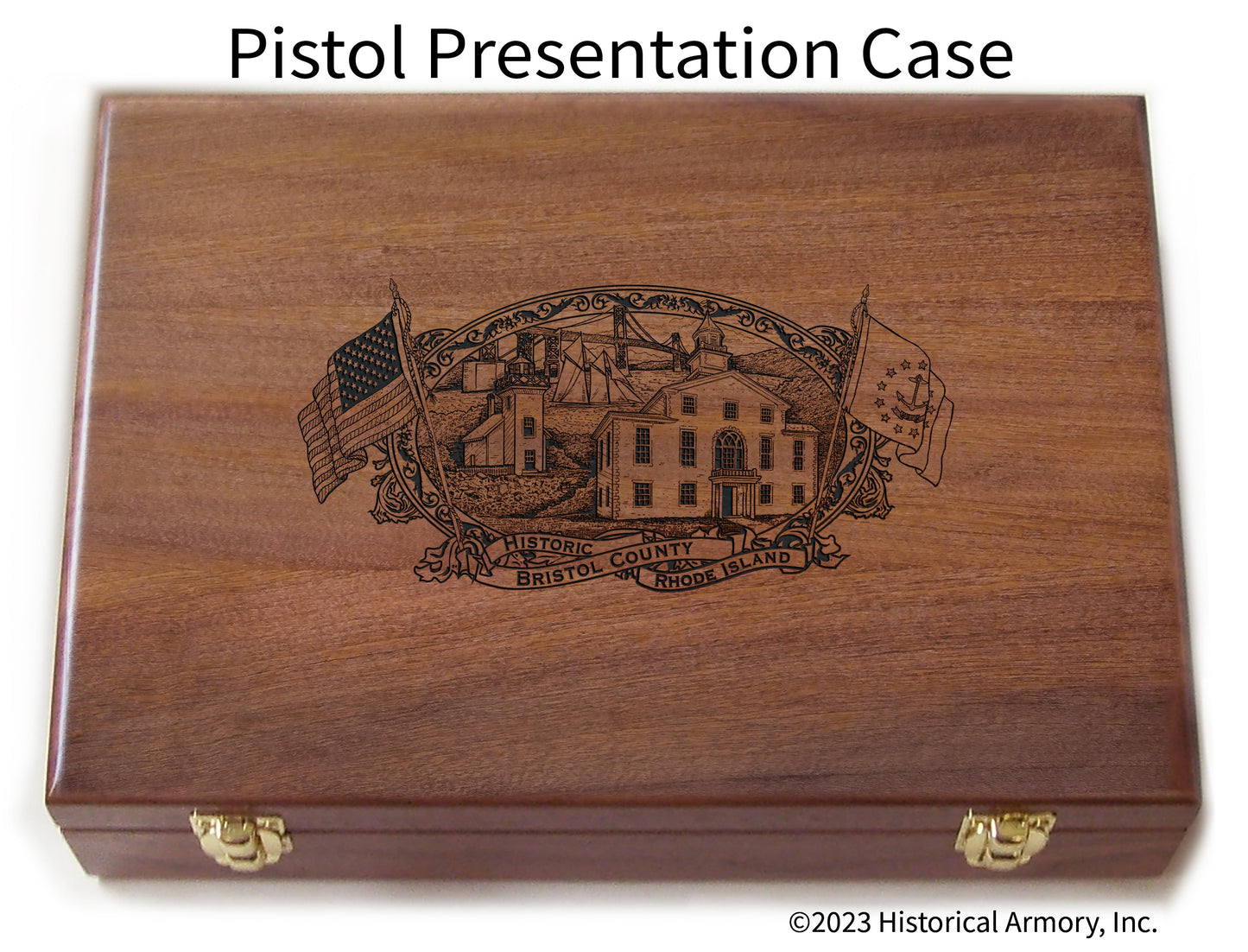 Bristol County Rhode Island Engraved .45 Auto Ruger 1911 Presentation Case