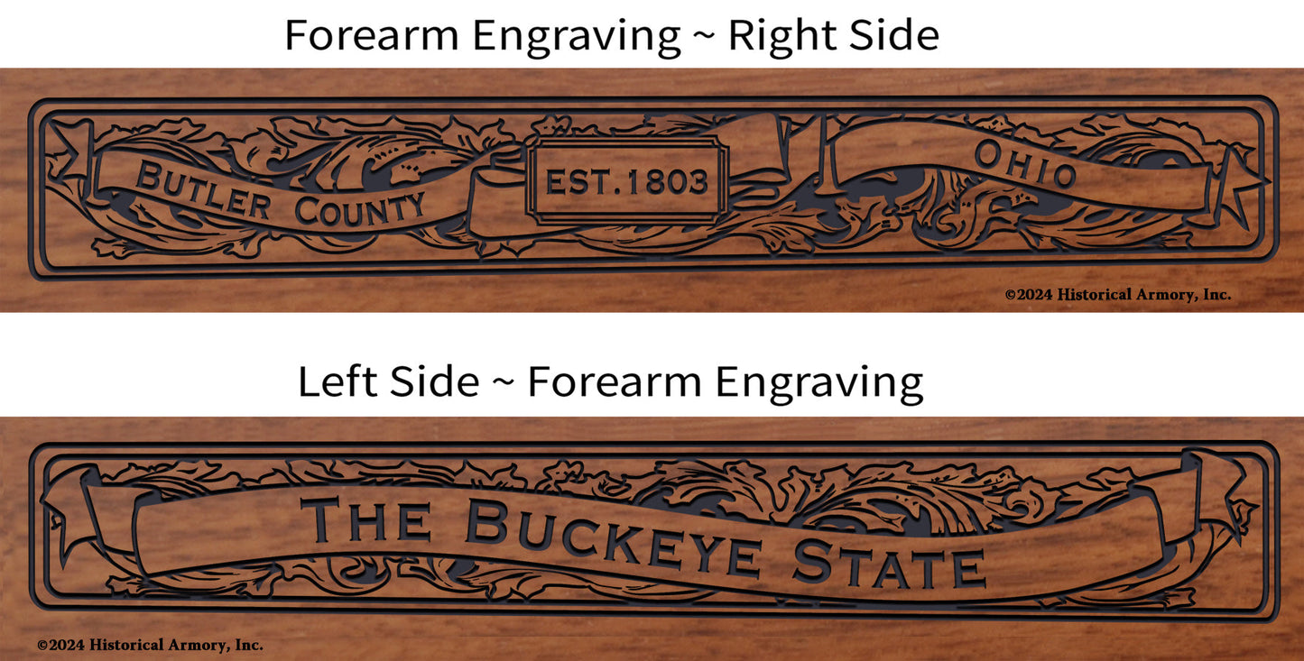 Butler County Ohio Engraved Rifle Forearm