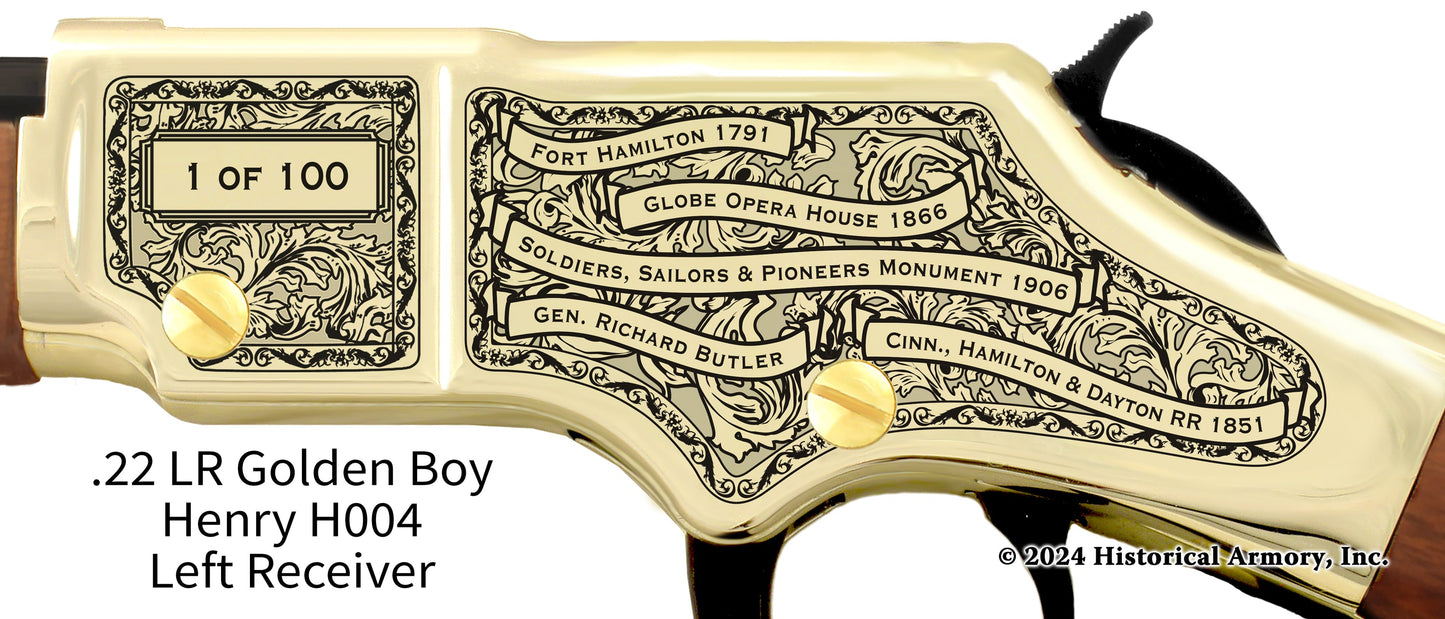 Butler County Ohio Engraved Henry Golden Boy Rifle