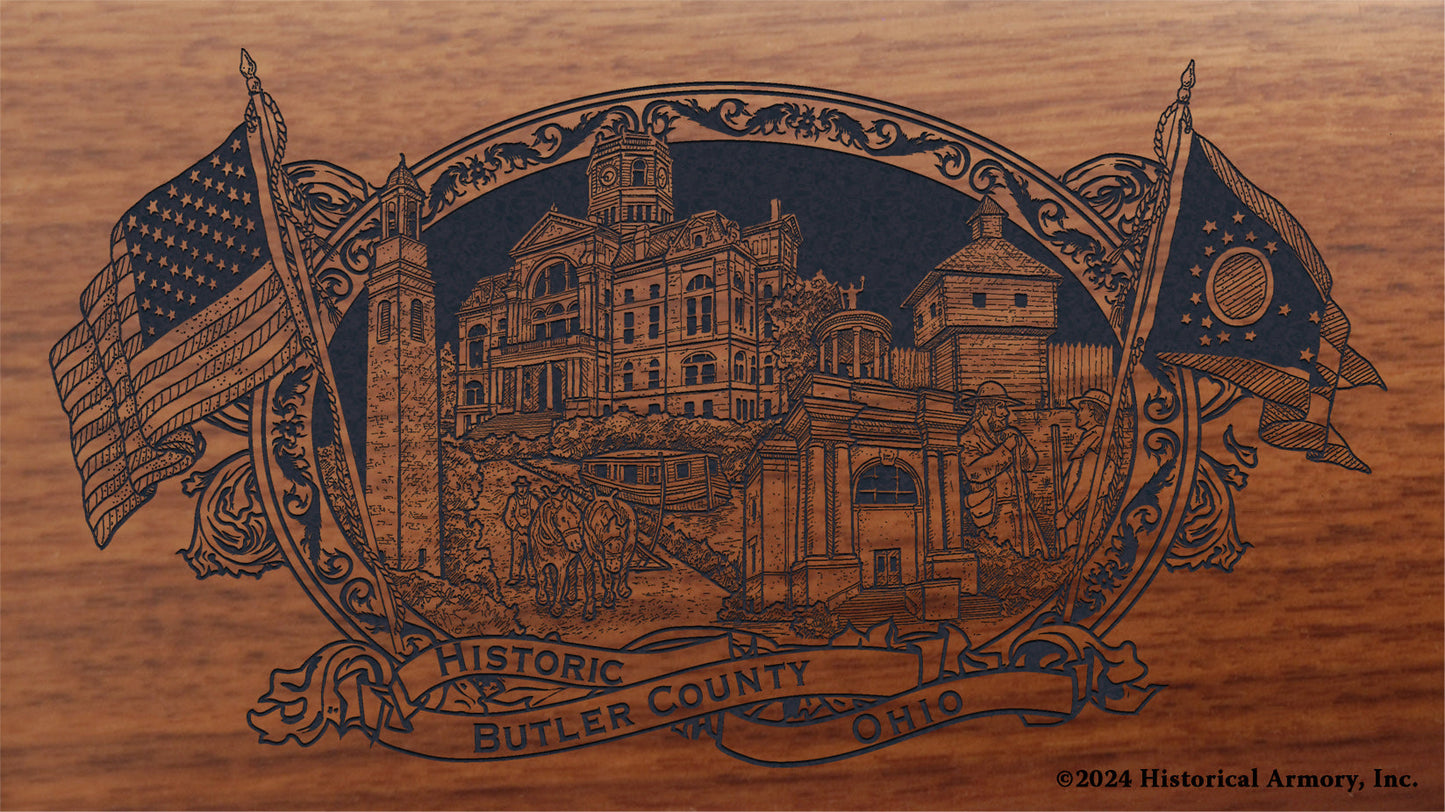 Butler County Ohio Engraved Rifle Buttstock