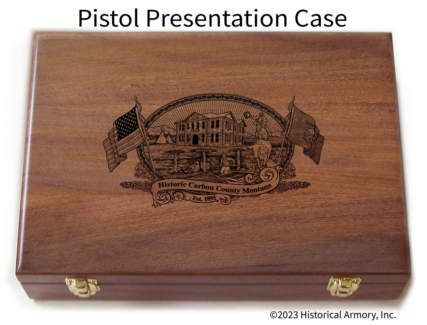 Carbon County Montana Engraved .45 Auto Ruger 1911 Presentation Case