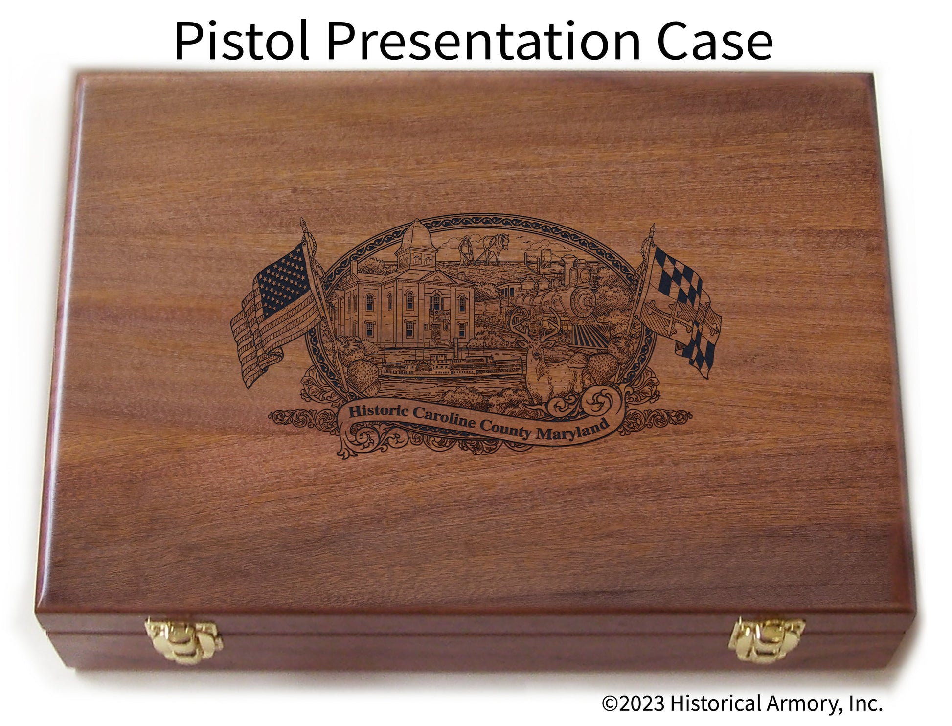 Caroline County Maryland Engraved .45 Auto Ruger 1911 Presentation Case