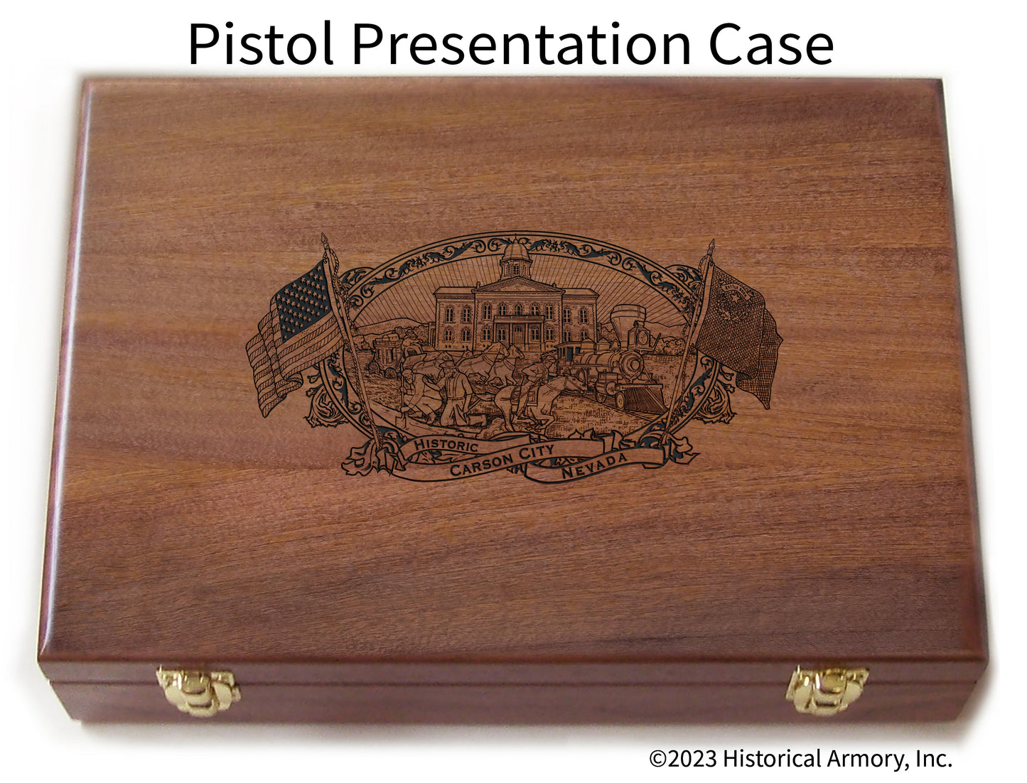 Carson City County Nevada Engraved .45 Auto Ruger 1911 Presentation Case