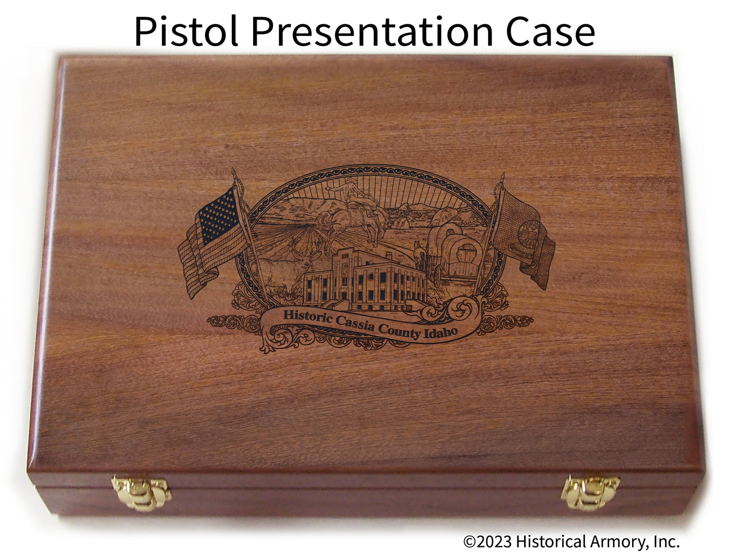 Cassia County Idaho Engraved .45 Auto Ruger 1911 Presentation Case