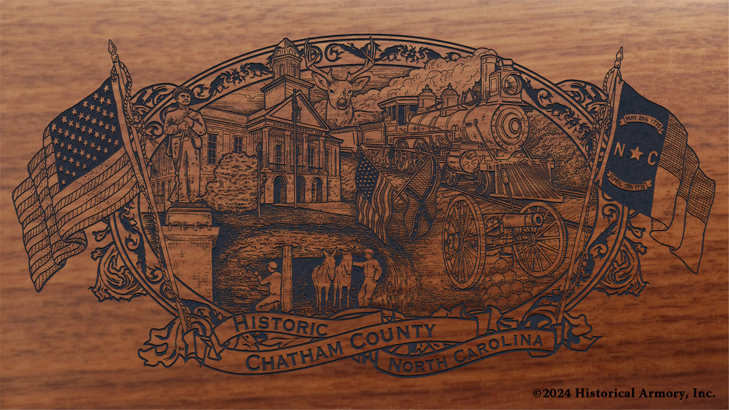 Chatham County North Carolina Engraved Rifle Buttstock