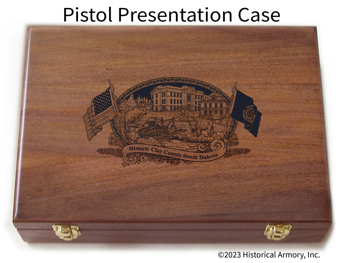 Clay County South Dakota Engraved .45 Auto Ruger 1911 Presentation Case