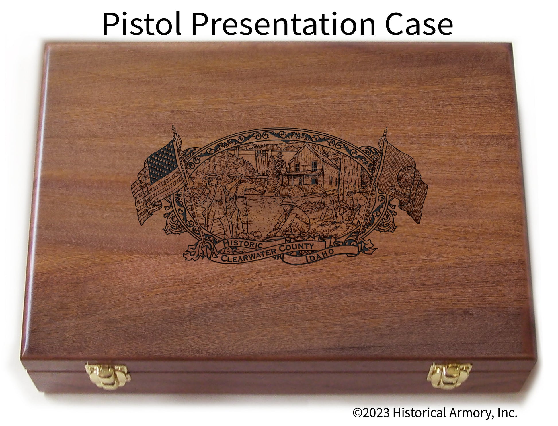 Clearwater County Idaho Engraved .45 Auto Ruger 1911 Presentation Case