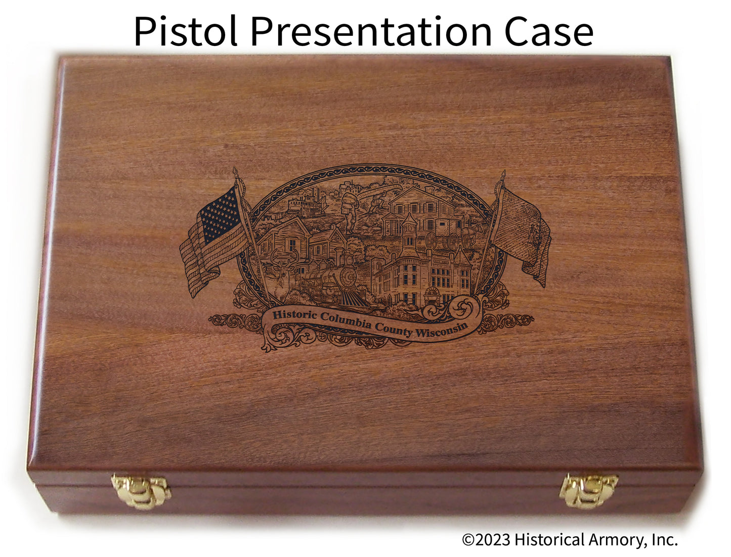 Columbia County Wisconsin Engraved .45 Auto Ruger 1911 Presentation Case