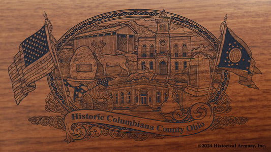 Columbiana County Ohio Engraved Rifle Buttstock