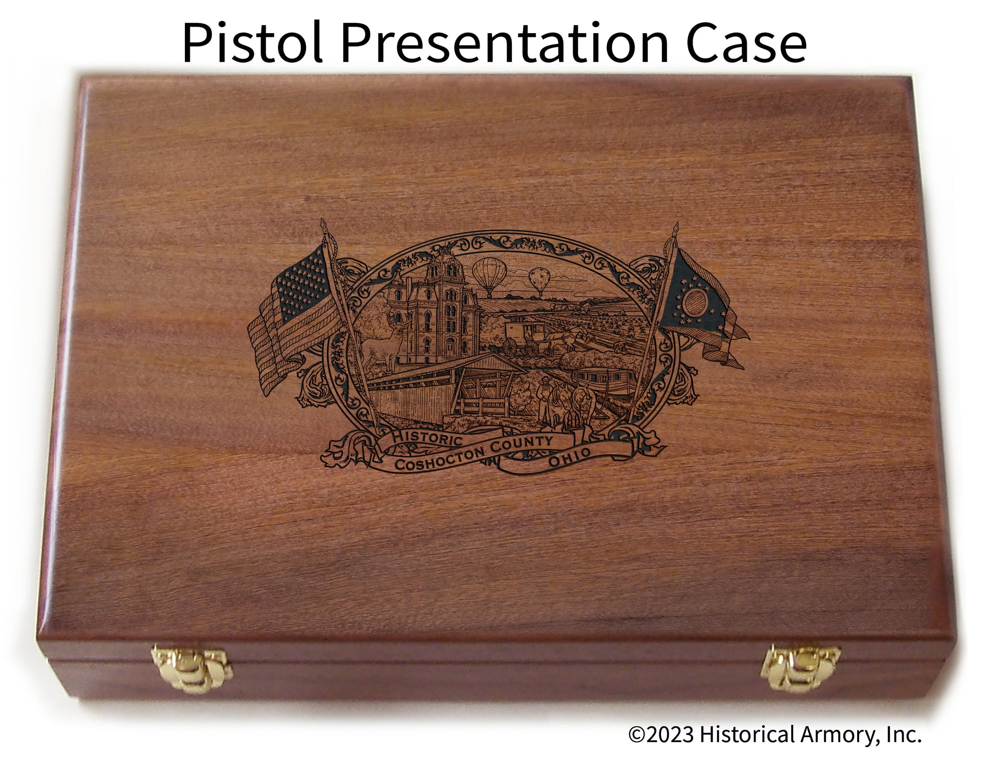 Coshocton County Ohio Engraved .45 Auto Ruger 1911 Presentation Case