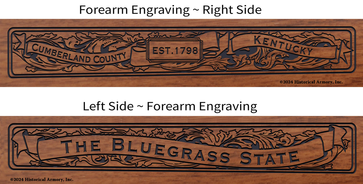 Cumberland County Kentucky Engraved Rifle Forearm