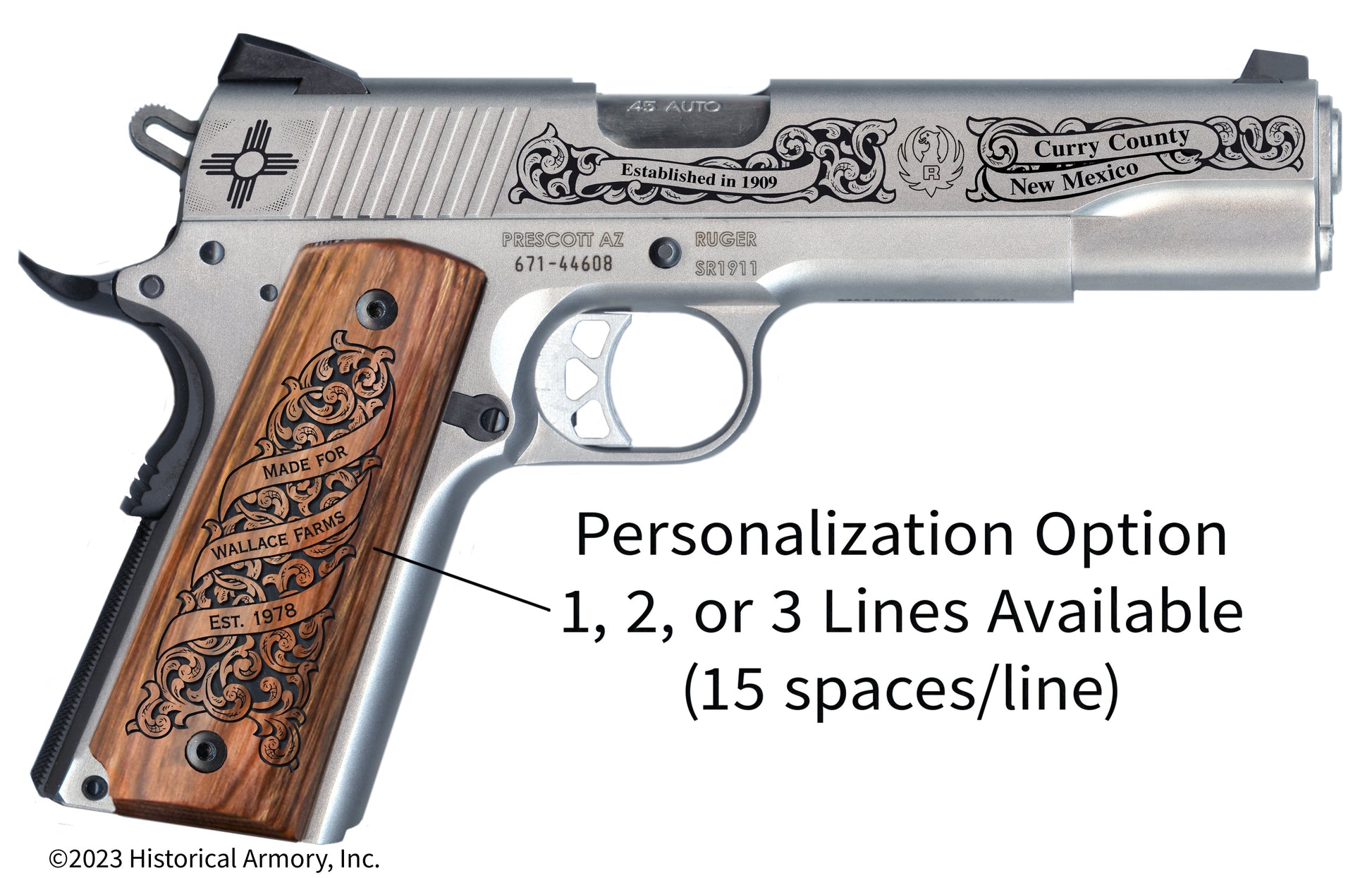 Curry County New Mexico Personalized Engraved .45 Auto Ruger 1911