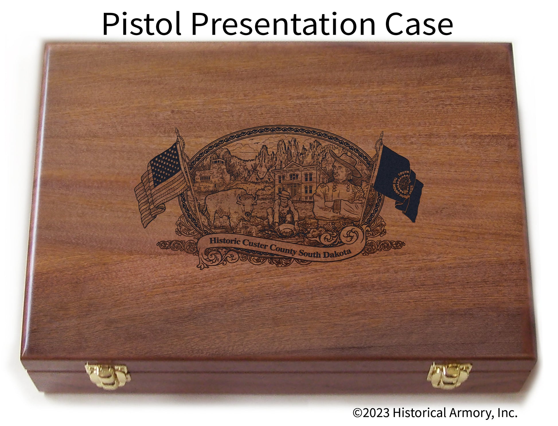 Custer County South Dakota Engraved .45 Auto Ruger 1911 Presentation Case