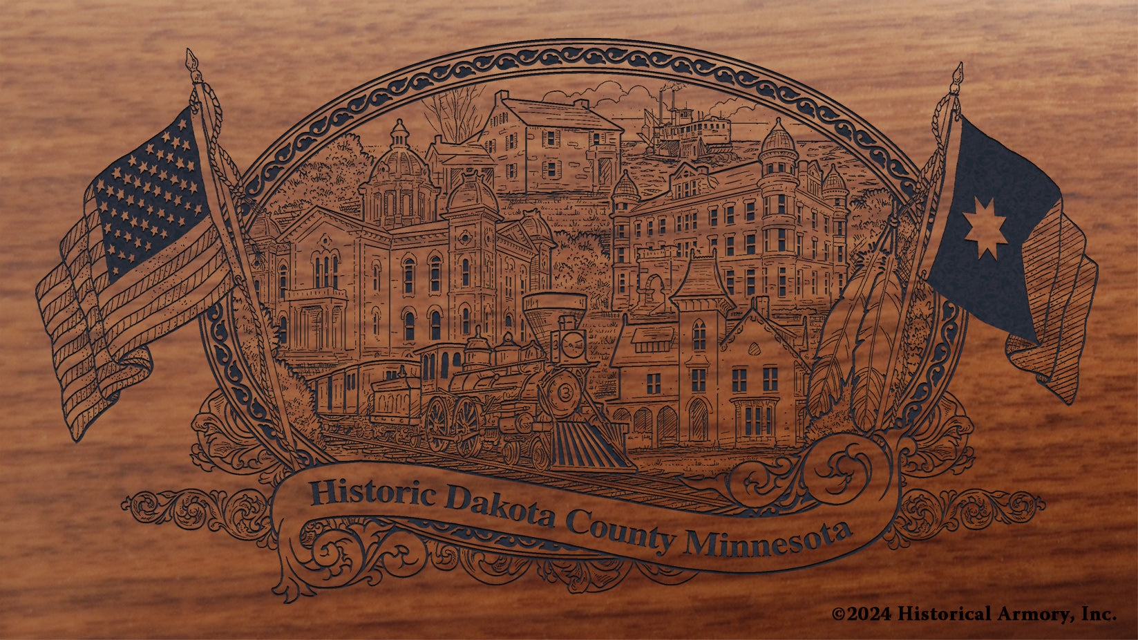 Dakota County Minnesota Engraved Rifle Buttstock