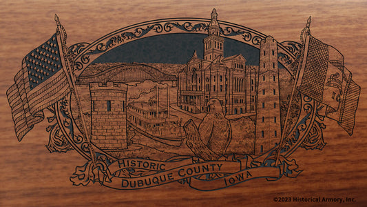 Dubuque county iowa engraved rifle buttstock