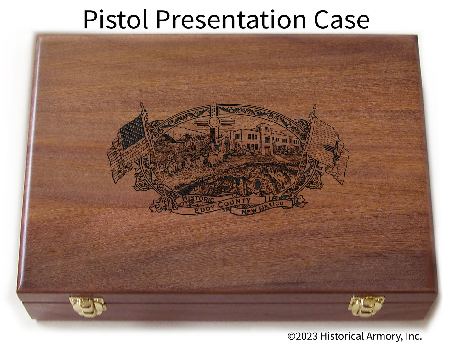 Eddy County New Mexico Engraved .45 Auto Ruger 1911 Presentation Case