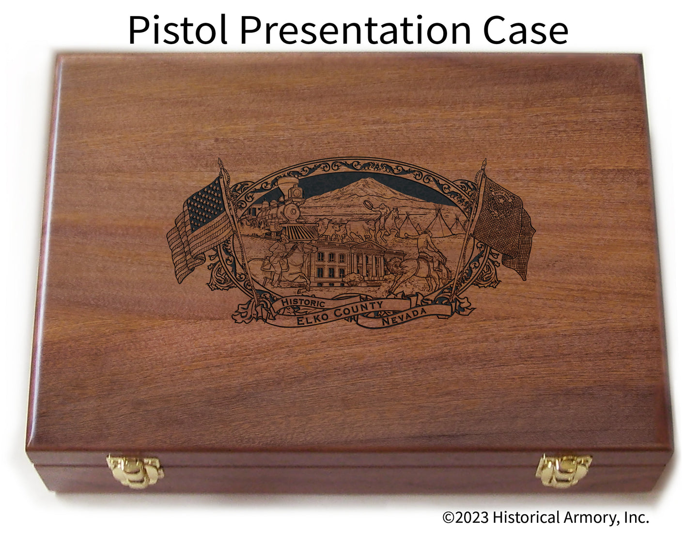 Elko County Nevada Engraved .45 Auto Ruger 1911 Presentation Case