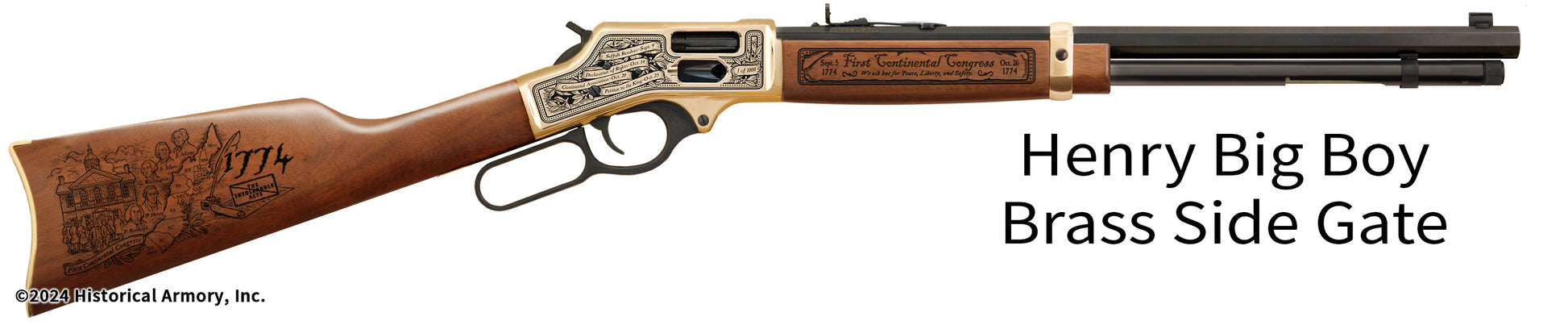 First Continental Congress Limited Edition Henry Big Boy Brass Side Gate Engraved Rifle