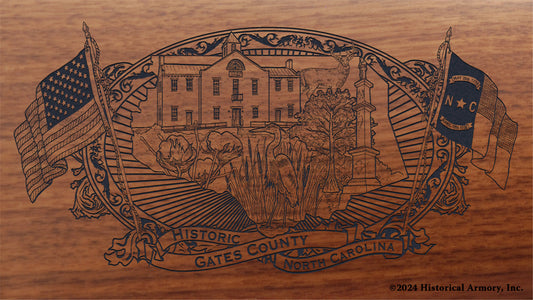 Gates County North Carolina Engraved Rifle Buttstock