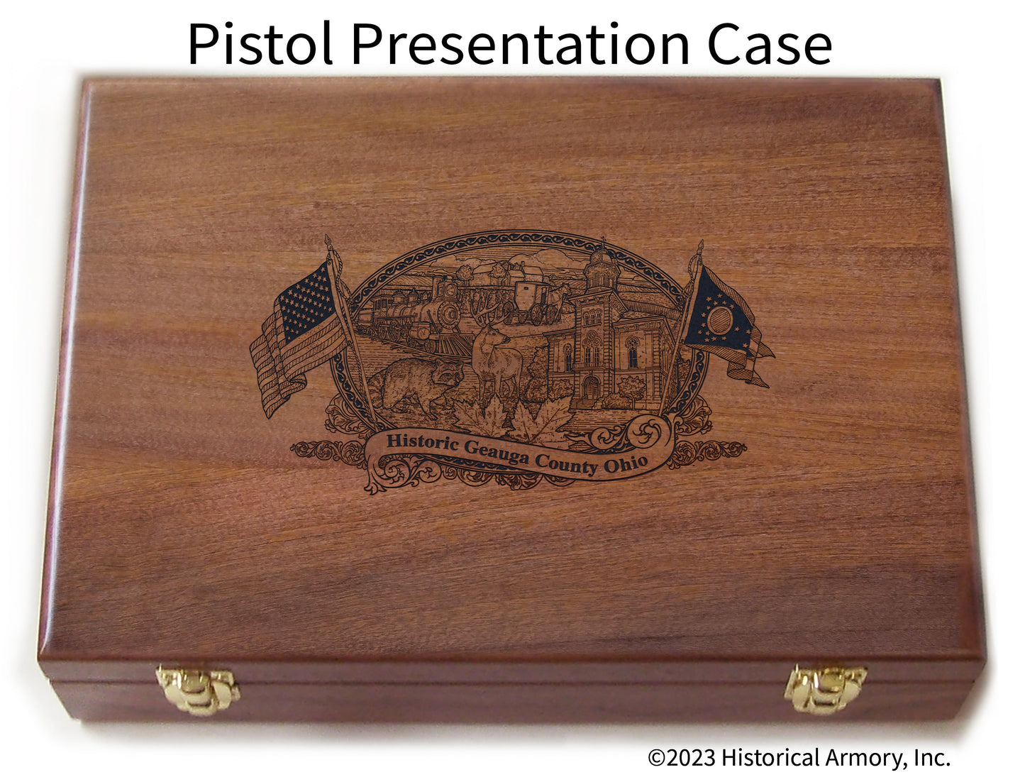 Geauga County Ohio Engraved .45 Auto Ruger 1911 Presentation Case