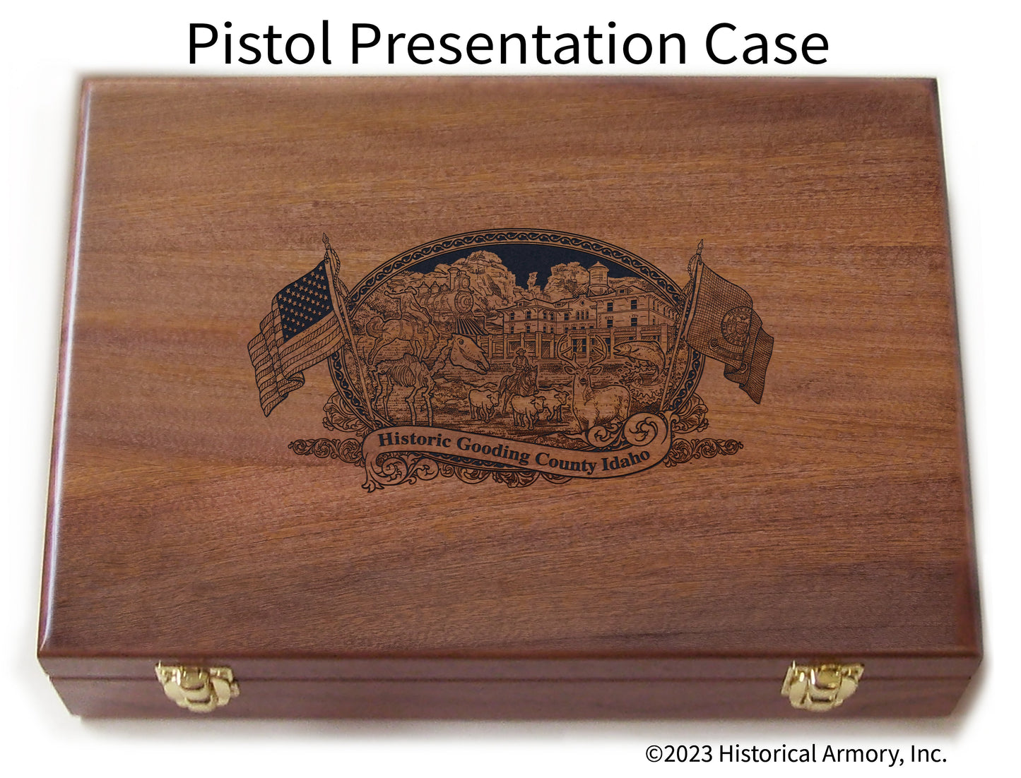 Gooding County Idaho Engraved .45 Auto Ruger 1911 Presentation Case