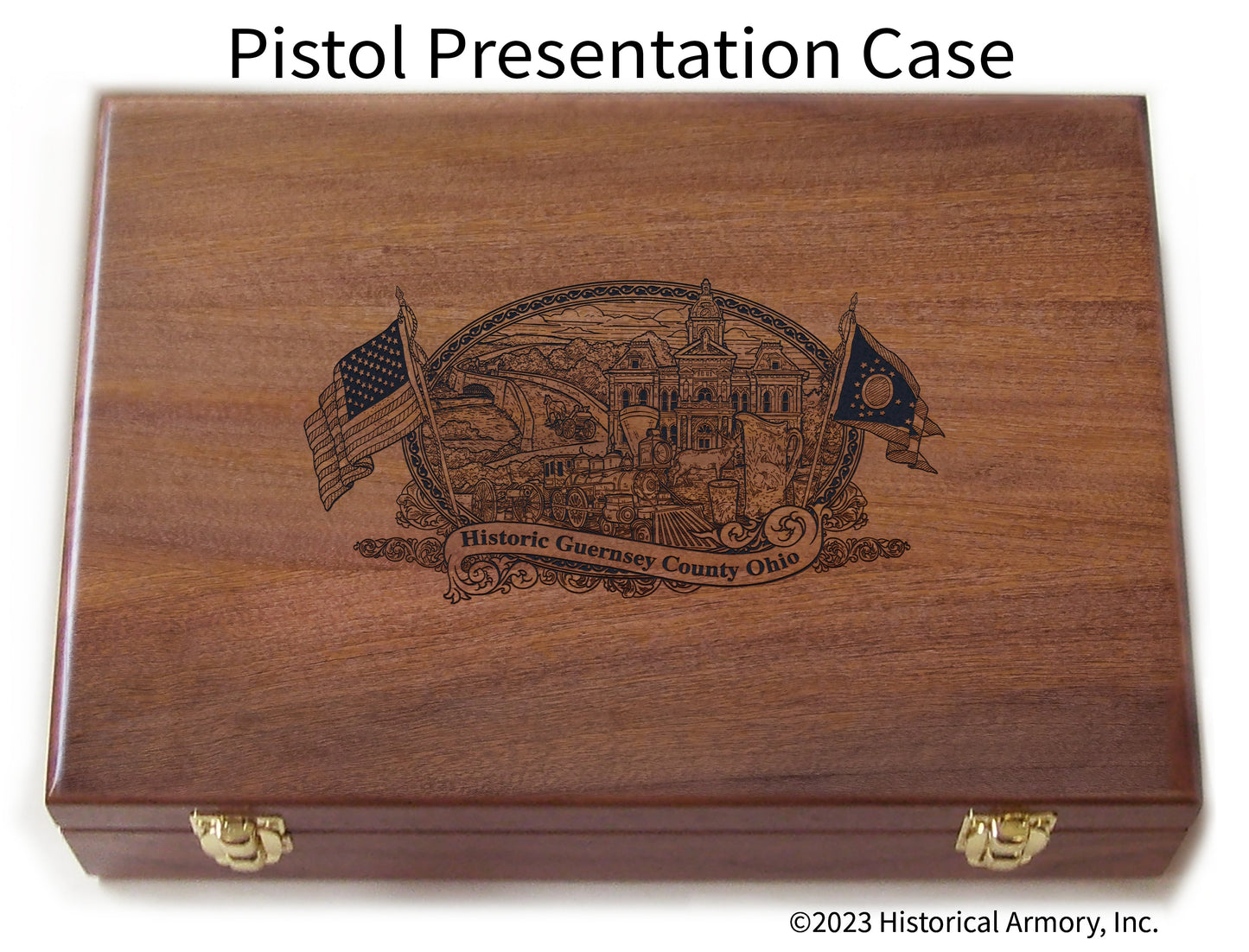 Guernsey County Ohio Engraved .45 Auto Ruger 1911 Presentation Case