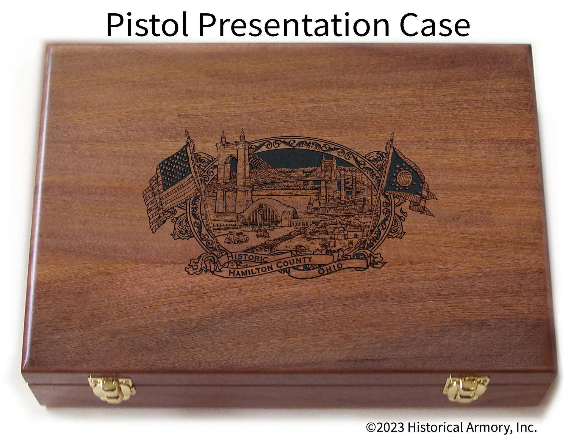 Hamilton County Ohio Engraved .45 Auto Ruger 1911 Presentation Case