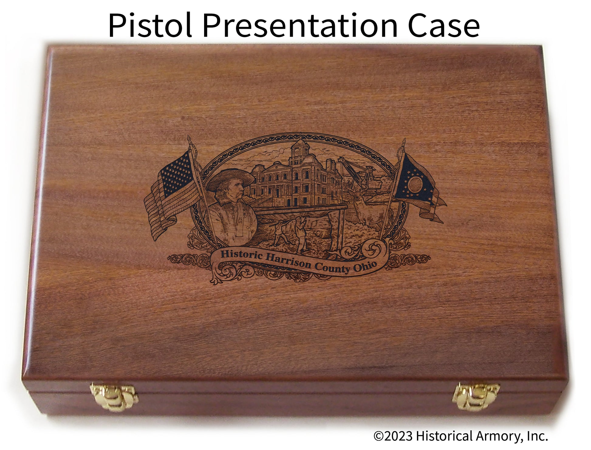 Harrison County Ohio Engraved .45 Auto Ruger 1911 Presentation Case