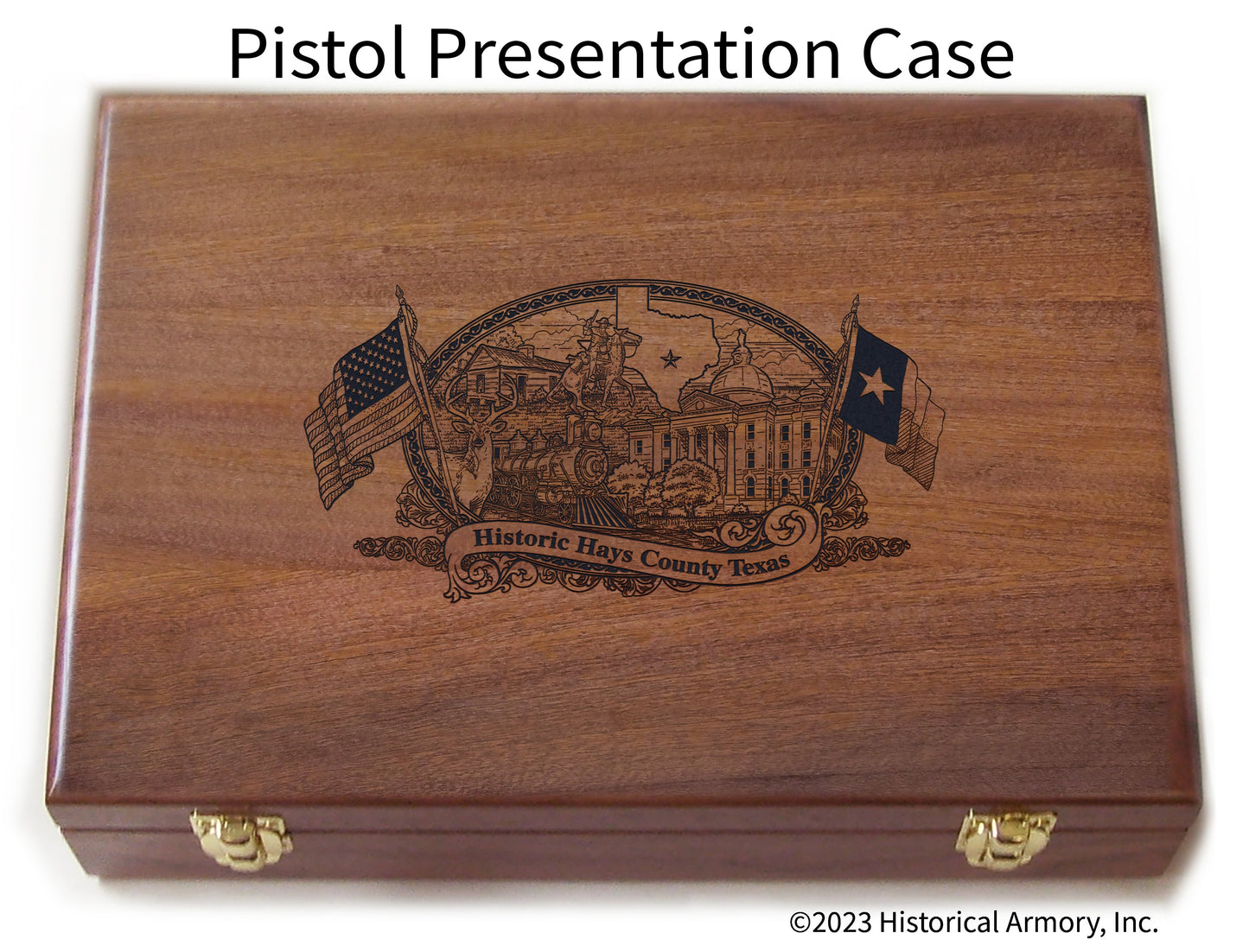 Hays County Texas Engraved .45 Auto Ruger 1911 Presentation Case