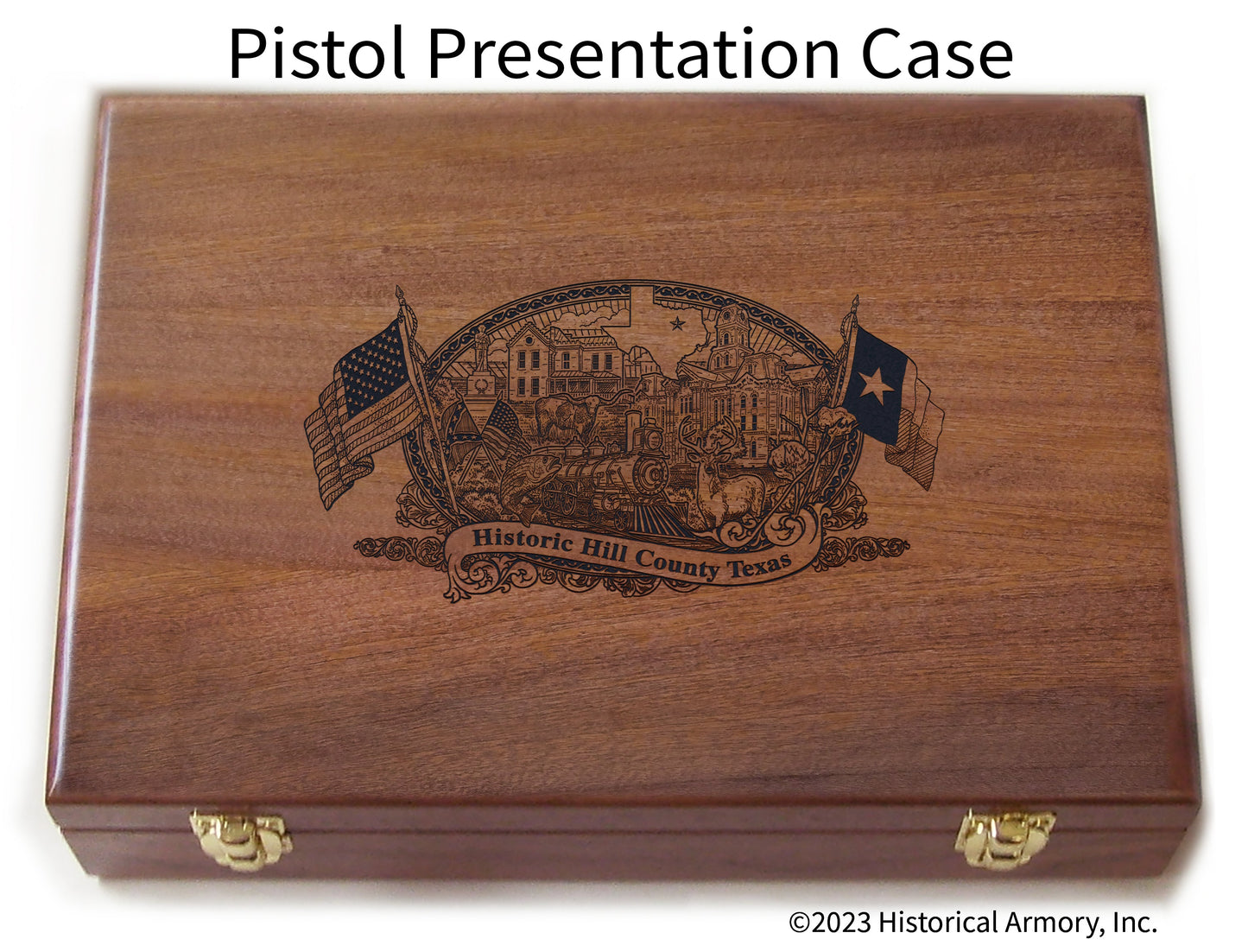 Hill County Texas Engraved .45 Auto Ruger 1911 Presentation Case