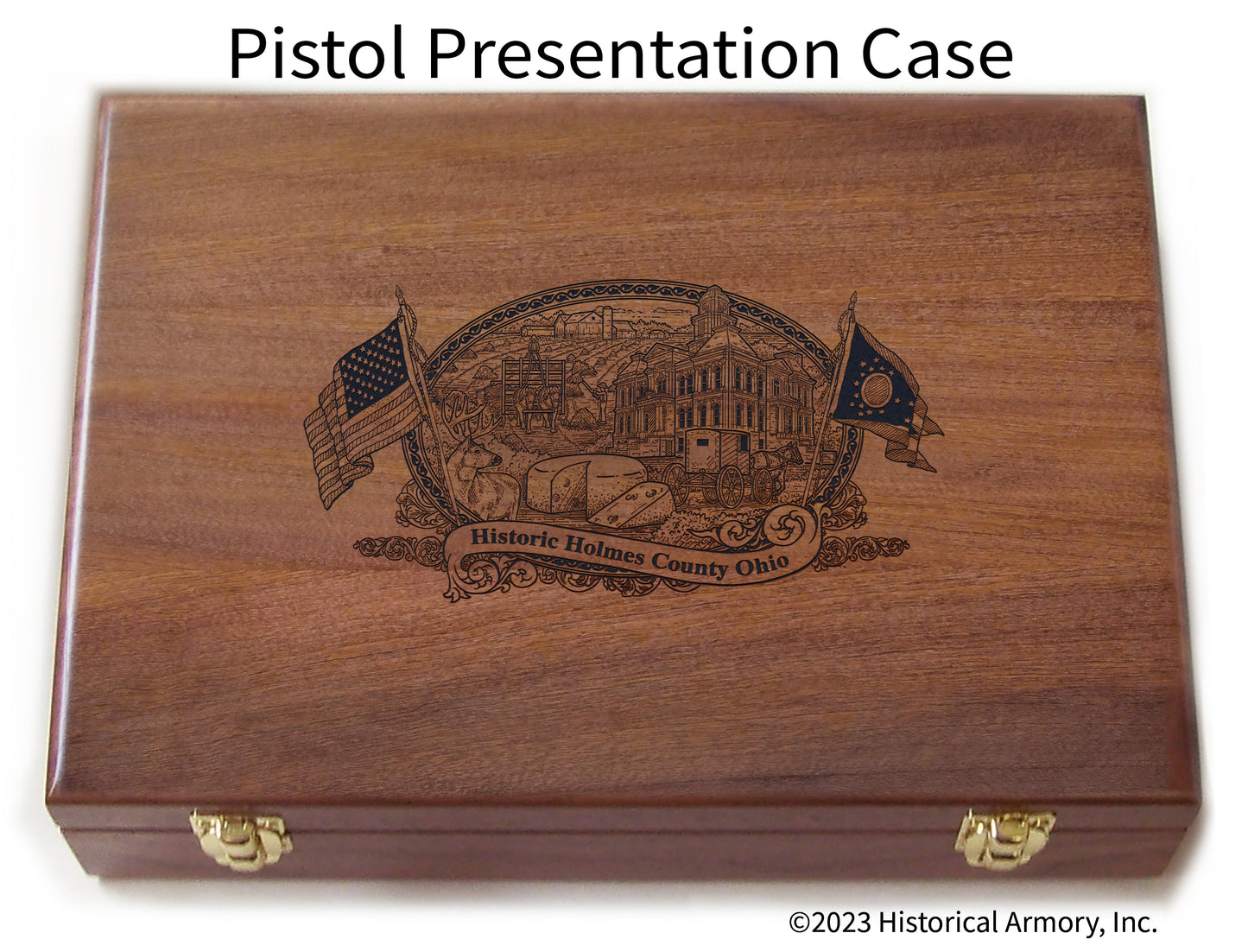 Holmes County Ohio Engraved .45 Auto Ruger 1911 Presentation Case