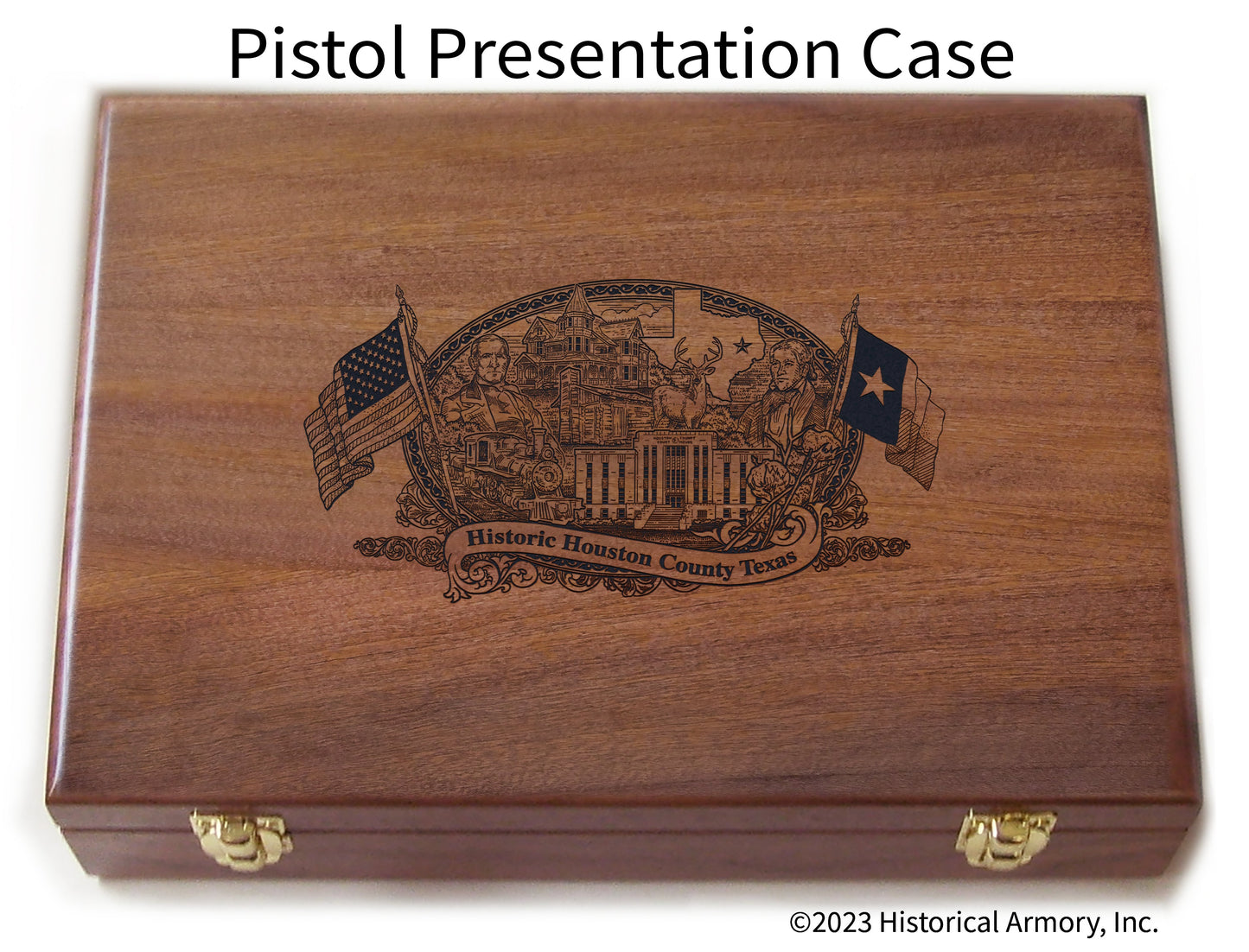 Houston County Texas Engraved .45 Auto Ruger 1911 Presentation Case