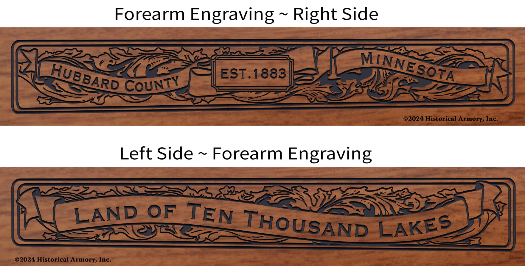 Hubbard County Minnesota Engraved Rifle Forearm