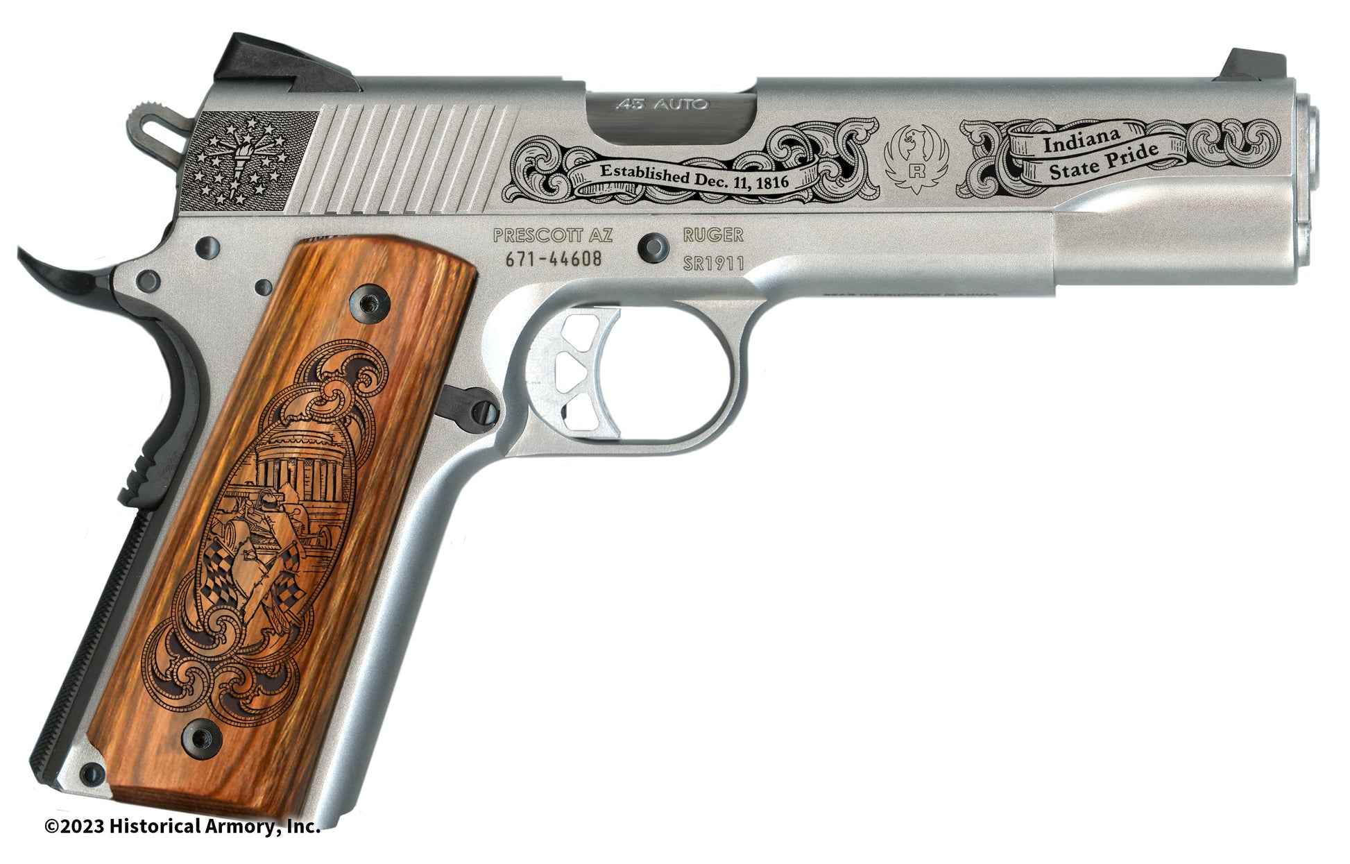 Indiana State Pride Limited Edition Engraved Ruger 1911